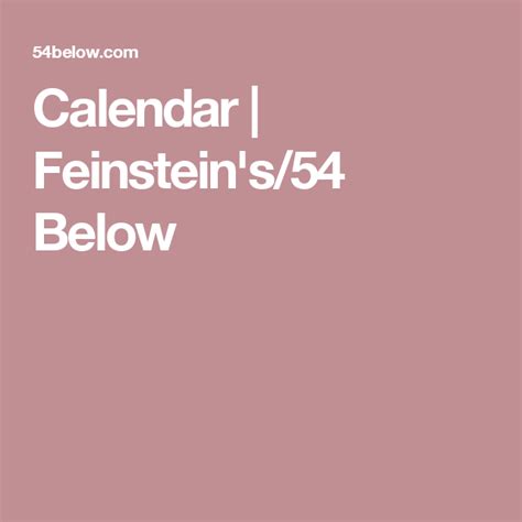 54 Below Calendar